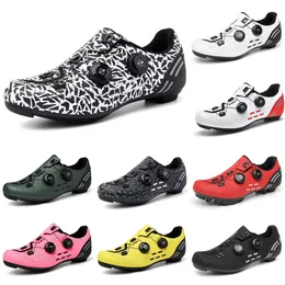 2023 Multi-colored casual cycling lock shoes men Black Red White Grey Green Yellow Pink mens trainers sports sneakers outdoor color9