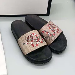 Hausschuhe Designer-Hausschuhe für Männer und Frauen, Slides, Blumenbrokat-Flats, Gear-Boden, Tigerbee-Flop, Flip-Scuffs, lässige Mode, Strandschuhe, Sandalen, Größe 3548 0 J230615