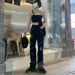 Kvinnors byxor 2023 fransade jeans hipster cool high street harajuku stil lös frayed kvinnliga trendiga märke ins