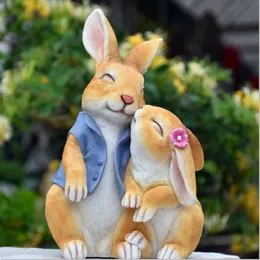 Garden Decorations Nordic Ins Creative Harts Simulation Rabbit Ornament Home Outdoor Courtyard Micro Landscape Crafts Gift Fairy Mini Garden Decor 230614