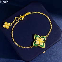 Tonya jóias pulseira de luxo concha exagerada flores aço titânio micro-incrustado zircônia pulseira de designer de moda europeu e americano