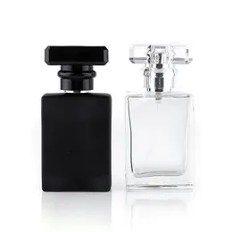 30ml Clear Black 휴대용 유리 향수 스프레이 병 Atomizer LX6402 CCWHA와 함께 빈 화장품 용기