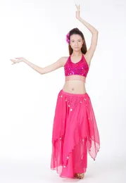 Traje de dança do ventre feminina moderna, sutiã para performance de prática, roupas de dança oriental Bollywood 89