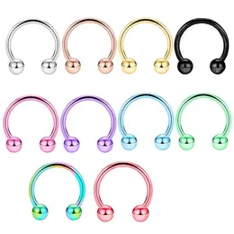 Labret Lip Piercing Jewelry CBR Horseshoe Circular Nose Rings Eyebrow Tragus Ear Hoop Ring Cartilage Earrings Body Septum m 230614