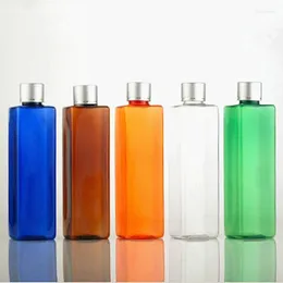 Botellas de almacenamiento 20 piezas 250ml botella de líquido de plástico Multicolor cuadrada vacía emulsión surtido cosmético con tapa de aluminio anodizado