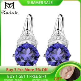 Ear Cuff Kuololit Tanzanite Gemstone Clip Earrings for Women Solid 925 Sterling Silver Engagement Created Gemstone örhängen Fina smycken 230614