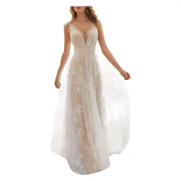 Повседневные платья сексуальные глубокие V-образные кружевные платье свадебное платье без рукавов подвеска подвеска A