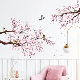 Peach Blossom Tree Wall Sticker Birds Wall Decals Flowers Birds Sticker Wall Decals Bedroom Barns rum TAPPET