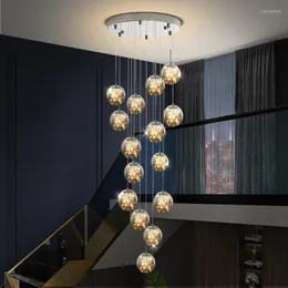 Lampy wiszące LED Modern Spiral salon Light Loft Dojuszk Kuchnia Kryształowa Kulca Schody Długie