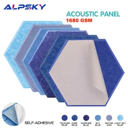 Wall Stickers 12Pcs Hexagon Polyester Wall Panels Strong Sound Proof Self-adhesive Acoustic Panel Soundproofing Nursery Room Study Wall Decor 230614