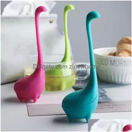 Tea Strainers Ups Loch Ness Monster Strainer Infuser Sile Cute Cartoon Fda Lfgb Standard Loose Leaf Filter Teaware Tool Drop Deliver Dheir