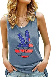 American Flag Graphic Tank Tops Mulheres camisas patrióticas USA Estrelas listras sem mangas 4 de julho Tee