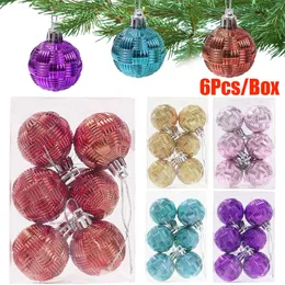 Yeni 6pcs/Box Noel Balls süsleri Noel Ağacı Asma Kolye 2023 Yeni Yıl Hediyeleri Ev Navidad Partisi Noel Süslemeleri