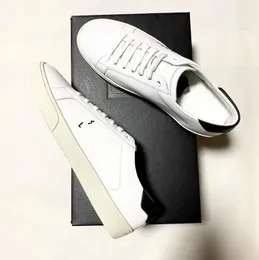 Berömda varumärke låg-top court classic SL/06 sneakers skor broderad vit svart läder canvas plattform tränare par par skateboard promenad eu35-45