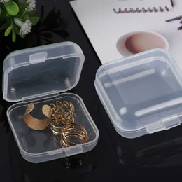جديد 5/10 PC Mini Portable Travel Essentials Box Blastic Scarparent Storage Joxes Square Pillber Jewelry Plugplug Earring Earring Box