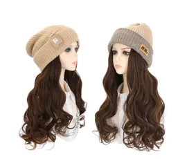 20 Inch Removable Wig Hat for Winter - Fashionable Knitted Wool Hat with Multiple Style Choices - Perfect for Cold Weather Styling