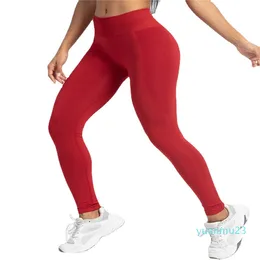 Kadınlar için yüksek bel yoga kıyafeti sıska egzersiz tozlukları düz renk seksi bayanlar fitness taytlar çömelme pantolonları kadın yaz spor kabarcık popo aktif giysiler