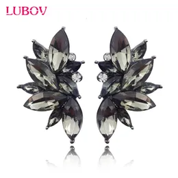 Ear Cuff LUBOV Trendy Angel Wing Design Opal Stone Stud Earrings Women Elegant Crystal Christmas Gift Jewelry 230614