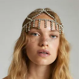 Outros acessórios de moda Stonefans corrente de cabelo com borla brilhante acessórios de joias de noiva acessório de cabeça para mulheres corrente de cabeça com strass N254V