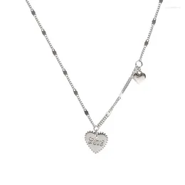 Цепочки темперамента попхака простые ожерелья в форме сердца Женская модная корейская буква Love Complar Chain Pired Gift для подруги