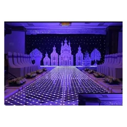 Party Decoration Mirror Floor 60x60 cm Shine LED Flash Carpet Aisle Runner Bar Club T Station Stage Props Ny ankomst EEA481 DHAAP