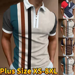 Polos Masculinos Street Tshirt Verão Camisa Polo Impressa em 3D Vestuário Alta Qualidade Lapela Zíper Casual Manga Curta XS8XL 230614