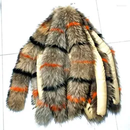 스카프 Qearlstar Real Raccoon Fur Collar Super 75 16cm 여자 남성 럭셔리 겨울 코트 재킷 화려한 장식 zxx235