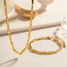 Ketten Minar Hip Hop Rhombus Abgeschrägte Halsketten für Damen Herren Unisex 18 Karat vergoldeter Edelstahl, anlaufgeschützte Halsband-Halskette
