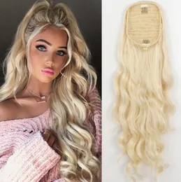 24 Inch Synthetic Drawstring Ponytail - Long Curly Body Wave Hair - Variety of Styles to Choose - Perfect for Adding Length and Volume