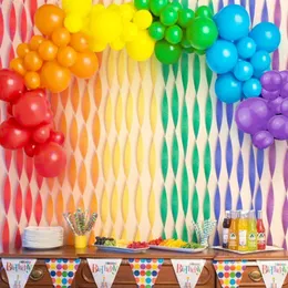 Valentine's Day Rainbow Crepe Paper Streamers Color Birthday Party Decoration Paper Roll For Wedding Festival Ornament Supplies
