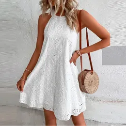 Basic Casual Dresses Women's Mini Dress Summer Casual O Neck Sleeveless A-line Dresses Female Fashion Holiday Beach Party Loose Dresses Vestidos 230615