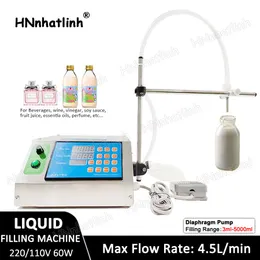 3ML-5000ML Liquid Filling Machines Semi Automatic Membran Pump Drink Bottle Beverage Juice Soy Sauce Soya Milk Packaging Machine med ett huvud