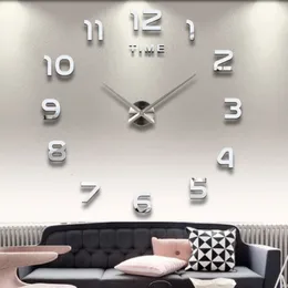 Wanduhren, modernes Design, große Wanduhr, 3D-DIY-Quarzuhren, modische Uhren, Acryl-Spiegelaufkleber, Wohnzimmer, Heimdekoration, Horloge 230614