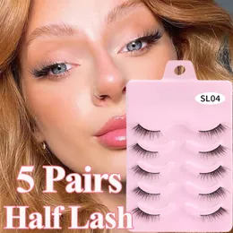 Ferramentas de Maquiagem Meia Cílios Eey 5 Pares Cílios Postiços Fofos Naturais Manga Lash 3D Faux Mink Ferramenta de Extensão de Cílios Alados Macios 230614