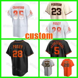 35 Brandon Crawford Jersey 28 Buster Posey Baseball San Franciscos Mike Yastrzemski Davis Roberto Perez Thairo Estrada Giants Logan Webb Joc Pederson Mitch Haniger