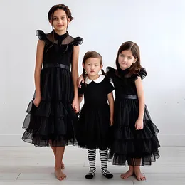 Girl's Dresses Wednesday Addams Family Costume Fantasia Wandinha Kids Halloween Cosplay Dresses Gothic Wind Vestidos Girls Carnival Dress 230614