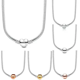 2023 NOWOŚĆ S925 Srebrne naszyjniki wisiorek dla kobiet projektantki biżuterii Oryginalna DIY FIT PANDORA Momentów łańcuch łańcucha węża