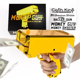 Dog Toys tuggar Golden Money Guns Shooter Make It Rain Money Gun Paper Spela Toy Gun Handheld Spray Cash Gun för spelfilmer 230615