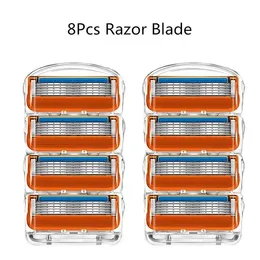 Razors Bıçakları 8pcsset Men için tıraş makinesi 5 Katman Bakımı Tıraş Makinesi Tıraş Bıçakları 230614