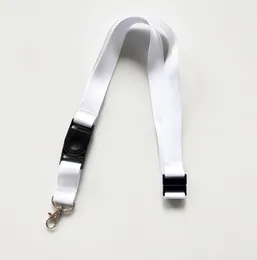 10pcs Bag Parts Sublimation DIY White Double Sided Blank Polyester Long Cell Phone ID Card Lanyard Strap