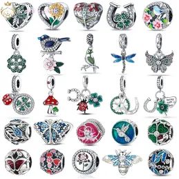 Per pandora charms perline in argento sterling Bracciale Farfalla Ciondolo portafortuna charmes