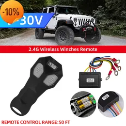 Ny 12-24V 98 fot/ 30 m Universal Car Wireless Winch Crane Remote Controler med tvillinghandenhet Remote Range Blue Color