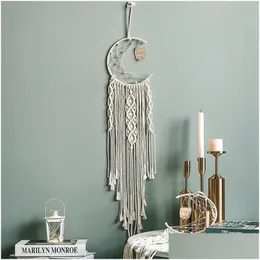 Other Home Decor Handmade Rame Dream Catcher Owl Tapestry Pendant Wall Hanging Decoration Bedroom Drop Delivery Garden Dhea5