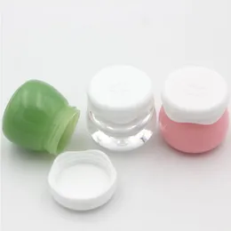 Mini frasco cosmético pequeno 10g recipientes de plástico verde rosa para pacote de cosméticos maquiagem frascos de creme vazios ddxub