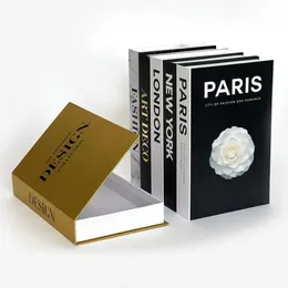 장식용 물체 인형 요크 요크 런던 파리 패션 가짜 책 시뮬레이션 저장 마그네틱 홈 장식 상자 230615