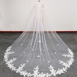 Wedding Hair Jewelry Real Pos Lace Wedding Veil One Layer 3.5 Meters Long Bridal Veil with Comb 1 Tier 3.5M Velos De Novia Wedding Accessories 230615