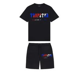 Camisetas masculinas TRAPSTAR Moda Conjuntos de camiseta de manga curta Harajuku Tops Tee Funny Hip Hop Color T ShirtBeach Casual Shorts Tidal flow design 667ess