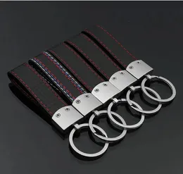 10PCS New Fashion Leather car Key chain 3D S line Logo Sticker Keyring for AMG Audi Sline M sports