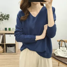 Women's Sweaters Woman VNeck knit Bottoming Loose Shirt Spring Oversize Tops Pullover Big Sweater Autumn Korean 230615