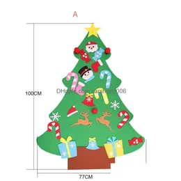 Decorações de Natal 3 Tipos de Árvore de Feltro Diy Parede Boneca Janela Suprimentos Festivos de Natal Drop Ship 110185 Entrega Casa Jardim Festa Dhkuy